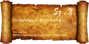 Széphegyi Nikolett névjegykártya